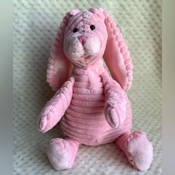 Pink Corduroy Plush Bunny Rabbit Stuffed Animal Toy Easter Gift - Picture 2 of 10
